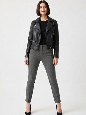 Tailored! LOFT Marisa Skinny Ankle Pants – Black & White Twill (Size 6)